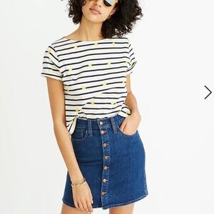 Madewell Denim Straight Mini Skirt Button-Front Edition 25